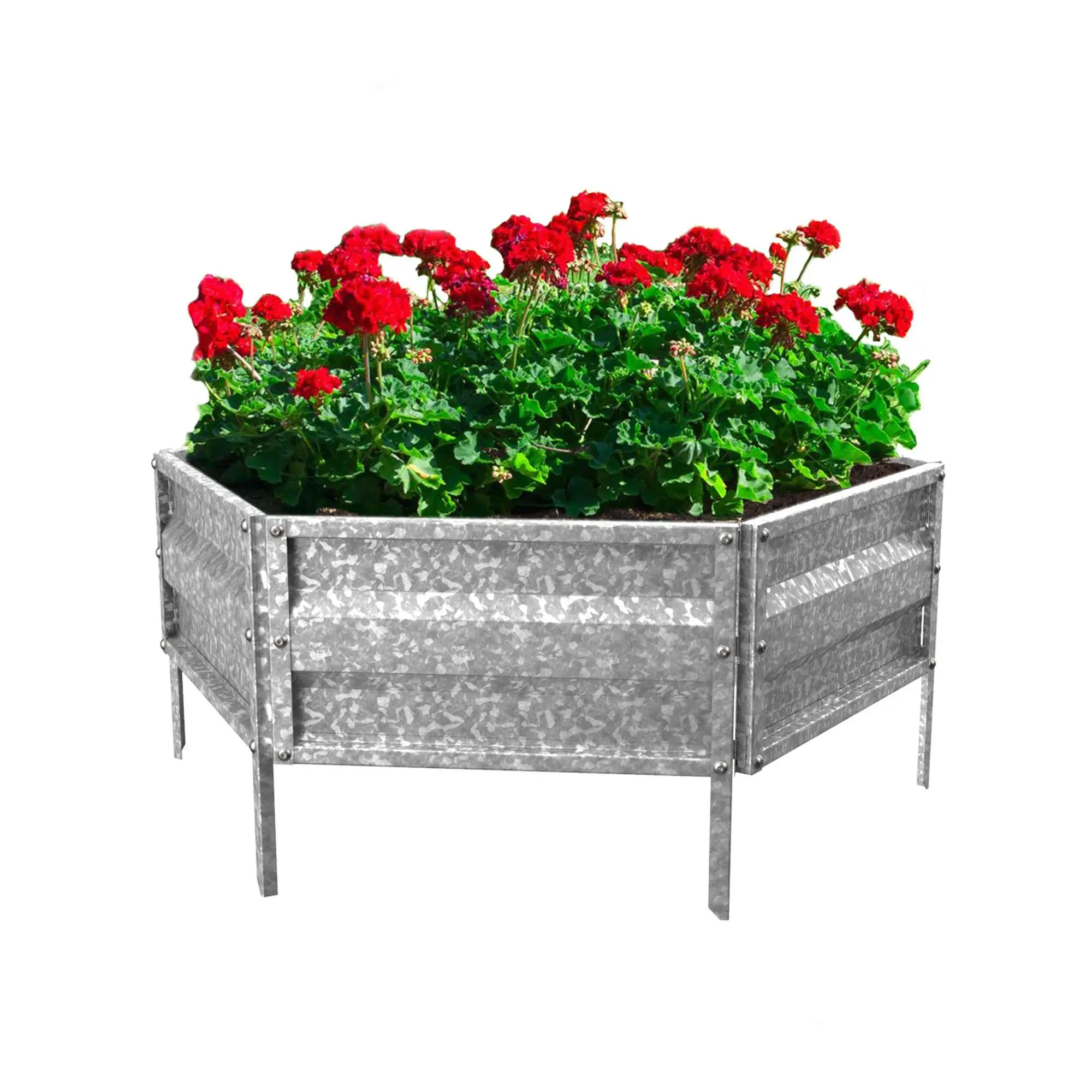 Pure Garden Raised Garden-Kit Adjustable Galvanized Iron