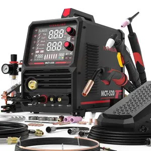 YESWELDER MCT-520&Foot Pedal 110/220V Welder & Plasma Cutter Combo | MIG/Flux Core/HF CUT/HF TIG/Stick/Aluminum Spool Gun 6-In-1 Welding Machine | 200A MIG TIG MMA & 50A CUT fathersdaygift