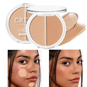 2-Color Foundation Concealer Palette Cosmetic - Creamy, Full Coverage, Long-Wearing, Long Lasting Foundation, Complexion Perfecting for Contouring, Brightening & Natural 3D Face Makeup