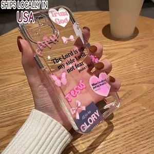 Faith Over Fear Psalm Christian Aesthetic TPU Pattern Phone Case for iPhone 15 16 14 Pro Max 13 12 11 XR XS Plus E Non-Yellowing Clear Crystal Drop-proof Protection Slim Silicone Cover Cellphone Protective
