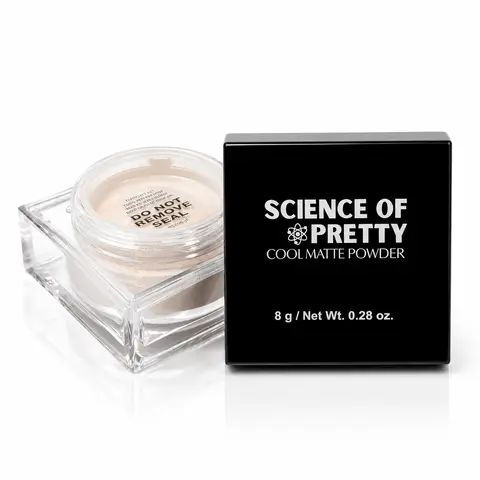 Cool Matte Finishing Cosmetic Setting Powder - Science of Pretty, 8g Skin-Friendly Formula with Titanium Dioxide (CI 77891), Small Batches Production