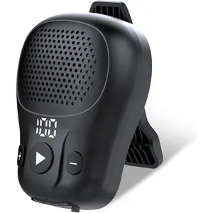 Wearable Clip-on Wireless Portable Bluetooth Speaker IP56 Waterproof Up to 18 Hours Battery Life Built-in Mic for Hands-Free Music Calls for Work Outdoor Dark Black
