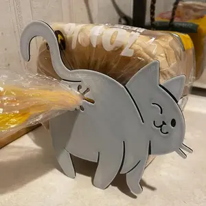 Cat Bread Clip, 3D Printed Humorous Kitchen Gadget, Plastic Bag Holder for Bread & Snacks, Cute Animal Pantry Storage Accessory