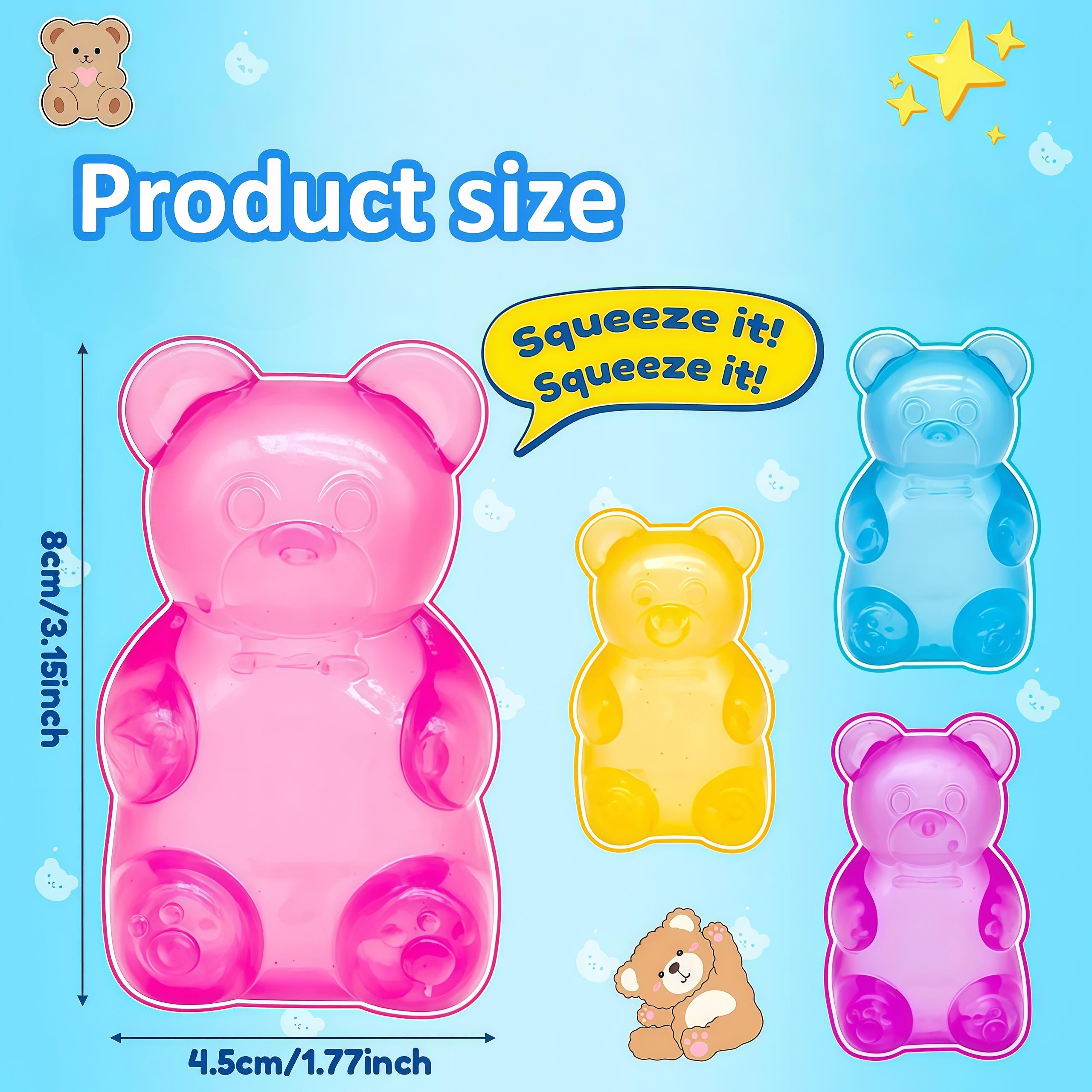 Gummy Bear Sensory Fidget Toys with Jelly-Like Filling, Soft Stress Relief, Anxiety Relief, Calming Fidget Toys for Kids Adults, Birthday Gifts, Party Favor Bag Filler