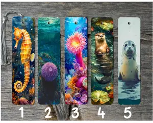 Sea Animal Themed Metal Bookmarks