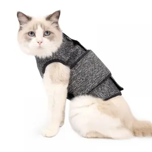 DONGKER Cat Anxiety JacketSelf-Adhesive Adjustable Pet Cat Calming Wrap Shirt for Pet Cats Anxiety Calming Warming Fireworks Separation
