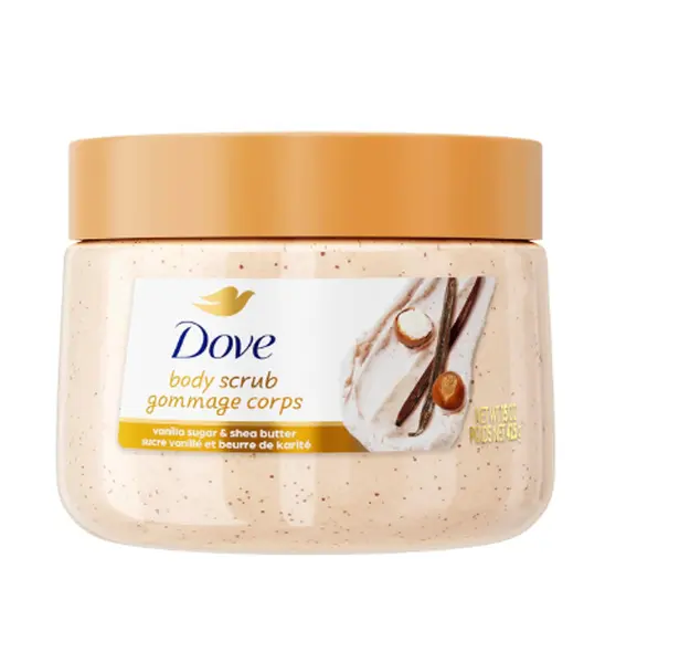 Dove Body Scrub Vanilla Sugar & Shea Butter, 15 oz | Exfoliating body scrub that buffs away dull skin and deeply nourishes for soft, smooth and radiant skin