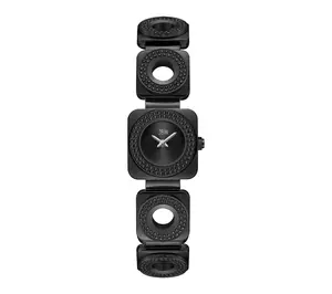 JBW Women's Chasm Black IP Stainless Crystal Open Link Watch