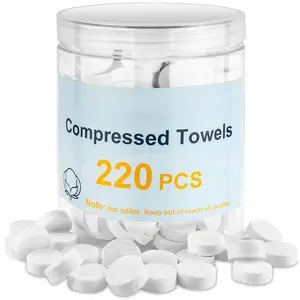 220 Pcs Compressed Towels for Face, Mini Portable Compressed Towel Tablets, Disposable Washcloths for Travel, Compress Towels Camping Toilet Paper Hand Facial Coin Tissue