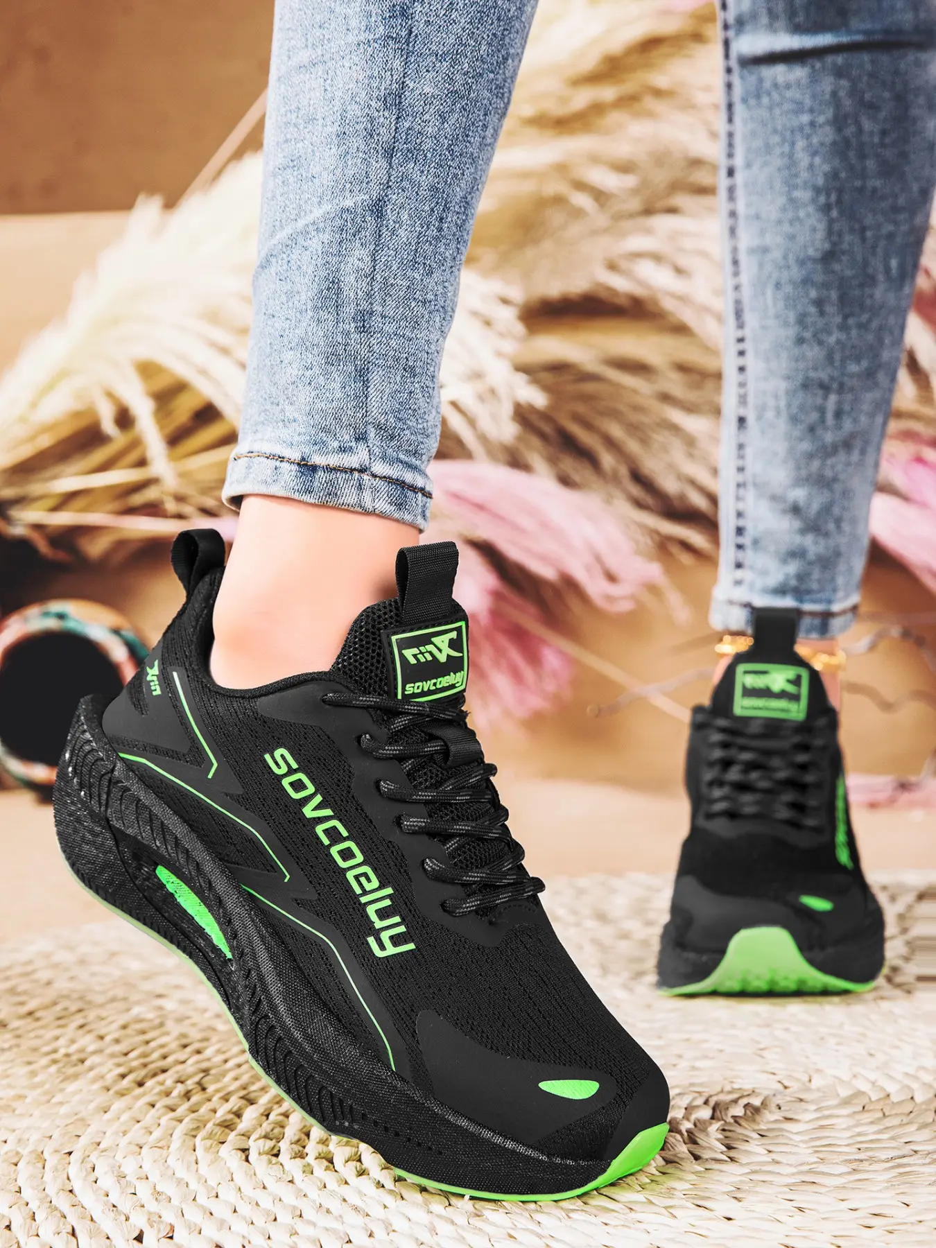 Women's Summer New Gradient Mesh Breathable Sporty Athletic Fitness Running Shoes, Lightweight Shockproof Anti-Slip Sneakers, Casual Low Top, All Seasons, Workout Sneakers
