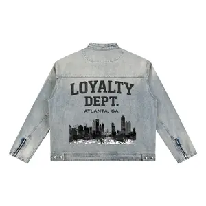 Vintage Wash Zip Denim Jacket