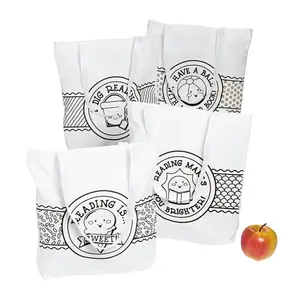Color Your Own Summer Reading Large Tote Bags - 12 Pc.