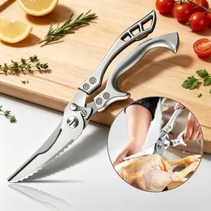 Kitchen Scissors Multipurpose Sharp Food Shears for Chicken Fish Meat Vegetables & Bones Durable Rust Resistant Non Slip Handle Dishwasher Safe Stainless Steel Heavy Duty