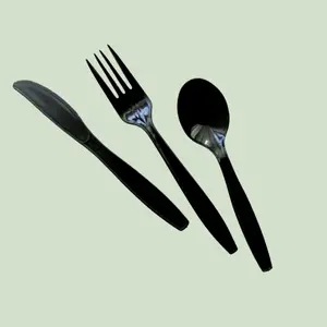 Black PP Wrapped Cutlery Kit  Heavy Duty HD