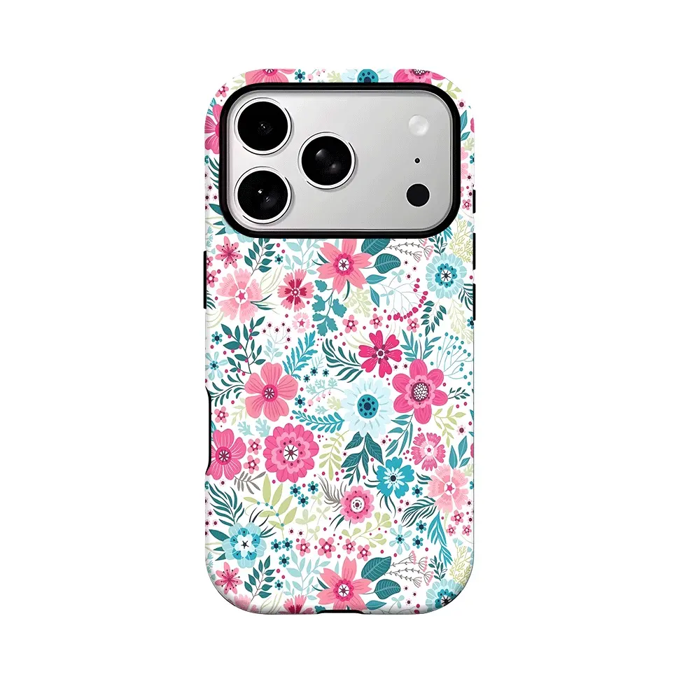 Spring-themed floral pattern, durable and shock-absorbing two-in-one phone case, suitable for iPhone 17, 16, 15, 14, 13, 12, 11, X, Samsung, and other series models. Can be given as a holiday gift to friends or family.