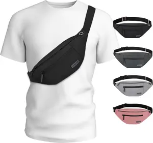 MAXTOP Large Crossbody Fanny Pack with 4-Zipper Pockets,Gifts for Enjoy Sports Festival Workout Traveling Running Casual Hands-Free Wallets Waist Pack Phone Bag Fits All Phones