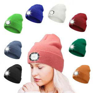 Women&Men LED Light Up Beanie Winter Hat – USB Rechargeable Warm Cap Gift for Men Him Father Outdoor