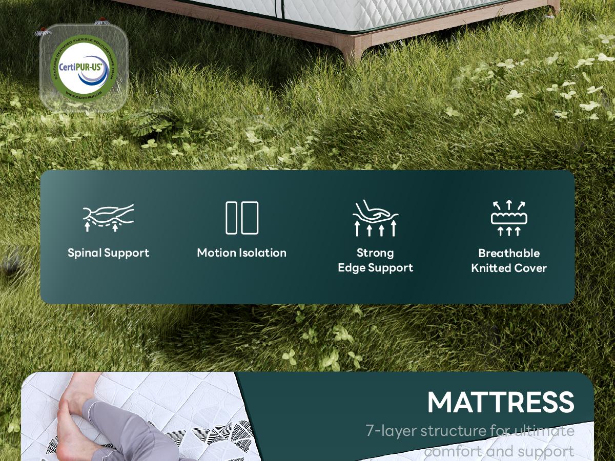 LIKIMIO 12/14 Inch twin/Full/queen Size Mattress, 2-in-1 Hybrid Mattress w/Memory Foam & Pocket Springs in A Box, Oeko-TEX & CertiPUR-US Certified, Made in USA