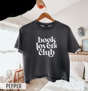 Comfort Colors Book Lovers Club Boxy Tee, Retro Reading Graphic Shirt