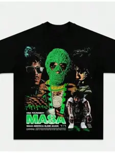 Street Punk Hip Hop Rap Tee, Unisex Graphic T-Shirt, Casual Fitted Short Sleeve, Perfect Gift for Rappers, Classic Streetwear