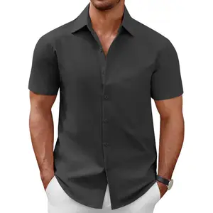 Men's Short Sleeve Button Down Casual Shirts for Men Summer Untucked Shirts