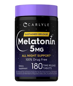Carlyle Melatonin 5mg | 180 Sustained Release Tablets | All Night Support Supplement | Vegan, Non-GMO, Gluten Free Formula