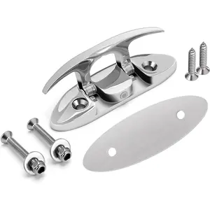 4-1/2" 316 Stainless Steel Marine Boat Folding Flip Up Dock Cleat