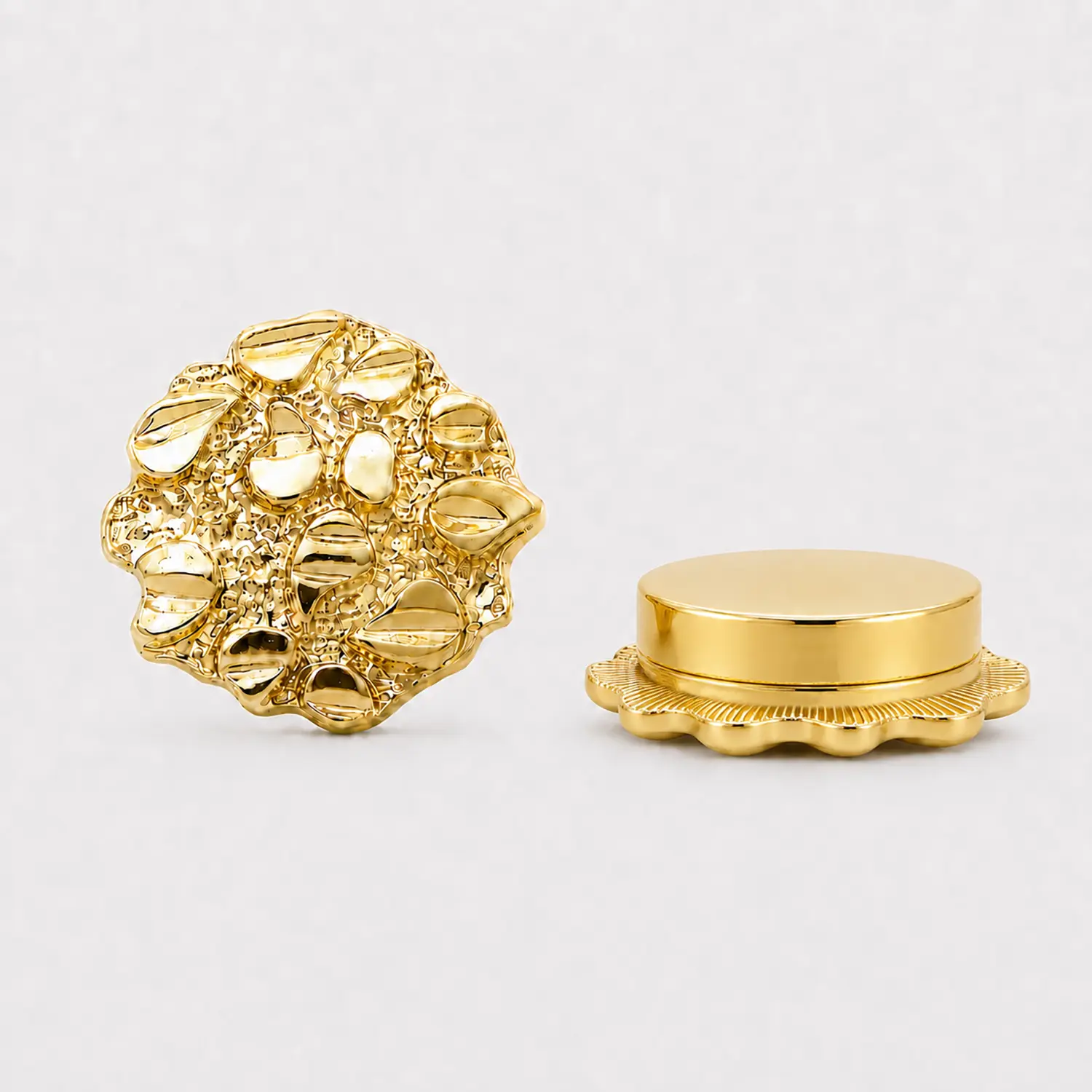 14K Gold Plated Cookie Nugget Magnetic Stud Earrings for Mens Women, Hypoallergenic Stainless Steel Earrings for Sensitive Ears Non-Pierced Earrings