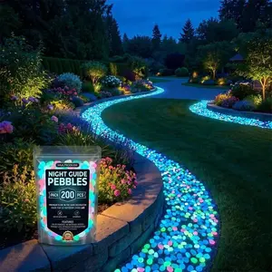 Glowing Stones for Outdoor Garden, Night Light Decorative Rocks, Colorful Glow Pebbles for Fish Tank, Pathway Decor, DIY Decoration