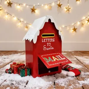 Christmas wrought iron house ornaments mailbox, decorative ornaments