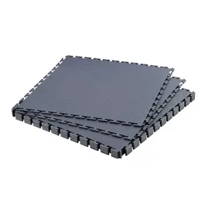 fathersdaygift VEVOR Garage Floor Tiles Interlocking, 8 Pack 20.2x 20.2x 0.2 in Interlocking Modular Garage Flooring Tiles, Diamond Plate Slip-Resistant PVC Mats for Workshop, Warehouse, Tool Room, Graphite Gray
