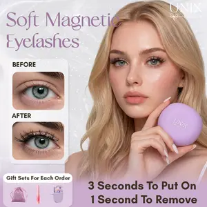 Unix Beauty Soft Magnetic Eyelashes Versatile Styles All-in-One Box Lightweight Reusable No-Glue Water-proof Make-up Cosmetic Makeup Perfect Gift for Girlfriend