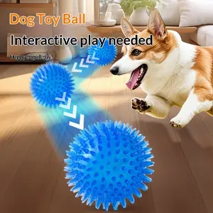 3‑Pack Dog Toys Ball, High Elastic Tpr Squeaky Sound Float Water Bite Resistant Dental Cleaning Dog Toy Ball, Strong Bounce, Small Large Dogs Colorful Spiky Texture   Interactive Play Lightweight & Portable