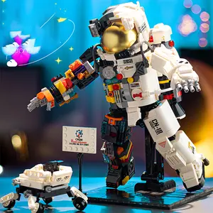 1000 Piece Astronaut Building Blocks Set, Mechanical Dog with Moving Limbs, High Difficulty Adult Birthday Gift, Fun Stem Toy