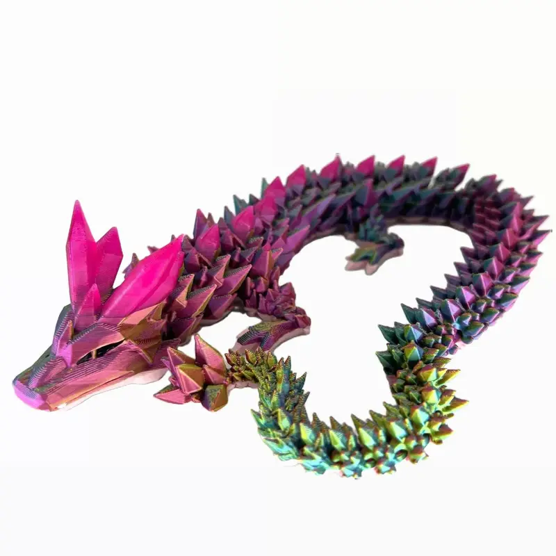 Rainbow Dream Crystal Dragon - Articulated 3d Print,  Fun Fantasy Dragon figurine great gift