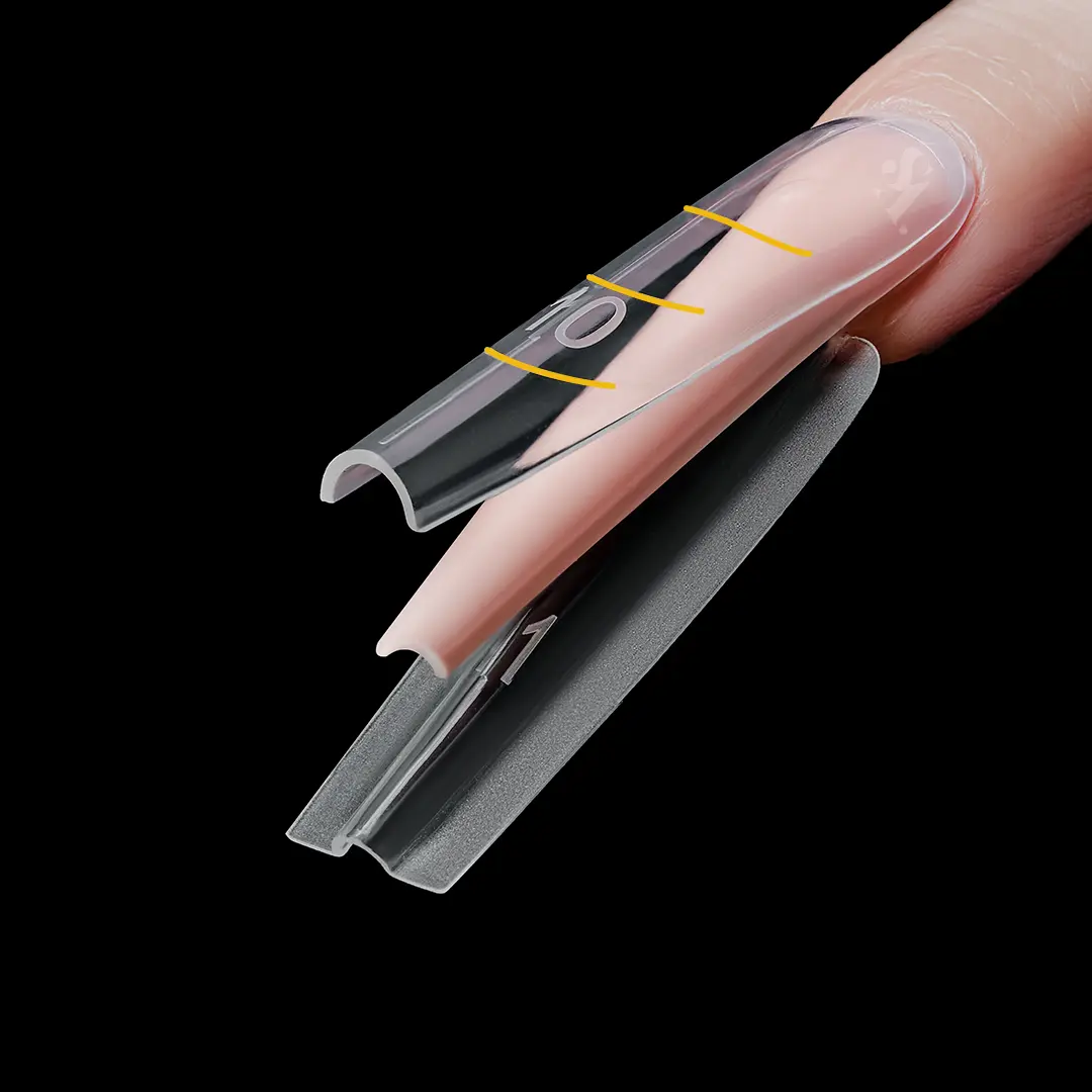 SassyTip 240 Pcs Sandwich Nail Extensions Dual Forms Kit - Hard Poly Gel, UV Cure, Top-Bottom Match, Durable & Long-Lasting, Easy to Use, Beginner-Friendly Double Layer Tech for DIY Nails At Home