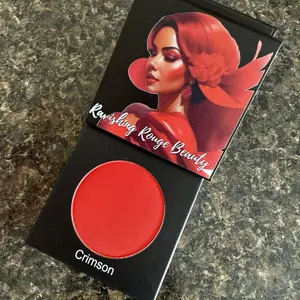 Ravishing Rouge Beauty Crimson Powder Blush - Bold Red Color for Makeup Enhancement swatch rubor