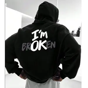 “I’m Broken” Graphic Hoodie/ Sweatshirt/ T-Shirt, I'M OK Hoodie, Oversized Streetwear Pullover, Street Style Sweatshirt