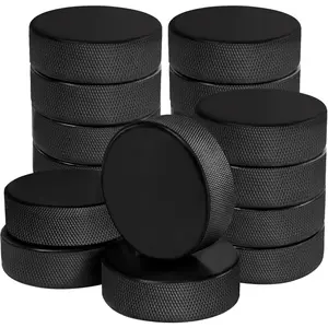 18 Pack Ice Hockey Pucks With 3 Reusable Bag Bag, Regulation, Diameter 3", Thickness 1", 6oz, Black