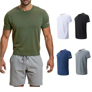 Gihuo 4 Pack Men Dry Fit Sun Protection Athletic Shirts, Short Sleeve Reflective Cuff Workout Running Sport Tees Multipack