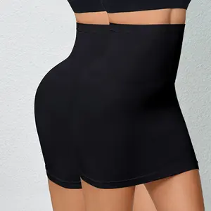 2 Pack Women's Solid High Waist Shapewear Petticoat High Stretch Tummy Control Skirt for Daily Wear Casual Comfy Skirt Womenswear Bottom Basic Minimalist