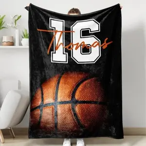 Personalized Customization Basketball Blanket, Soft Shawl, Warm And Durable Design For Sports Use. A Gift For Boys Who Love Basketball. A Unique Gift For Children Who Are Passionate About Sports.