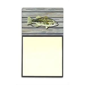 Carolines Treasures  Fish Bass Small Mouth Refiillable Sticky Note Holder or Postit Note Dispenser- 3 x 3 In.
