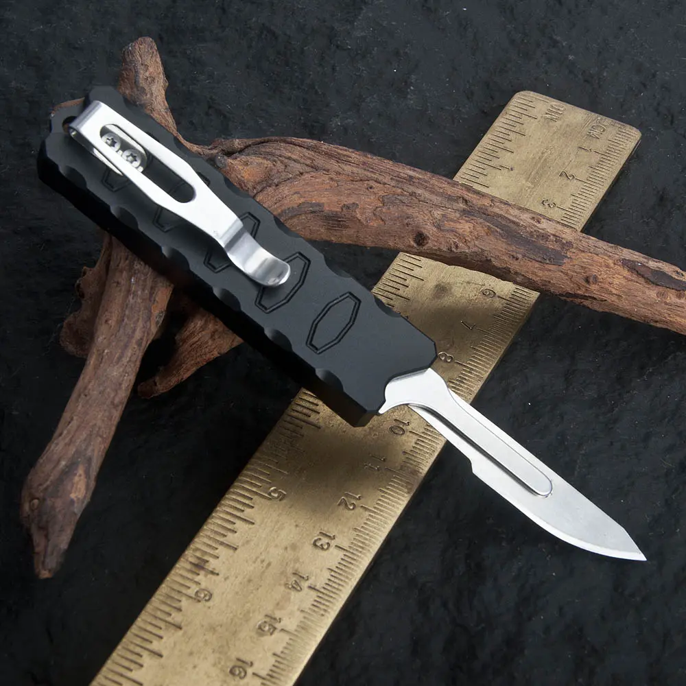 EDC Pocket Utility Knife - Aluminum Alloy Grip EDC Gear with 10 Carbon Steel #24 Replaceable Blades, Pocket-Light Carry for Hiking, Box Cutting, Business Use, Paper Cartons Handling, Replaceable Tips