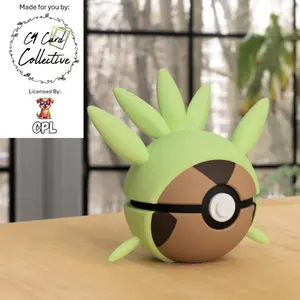 Chespin Ball - 1st Print - High-Quality PLA, 3D Printed Pokeball Figure