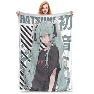 Vocaloid Hatsune Miku Anime Blanket  Flannel Throw Blankets Summer Air Conditioning Decoration Soft Warm Bedspreads