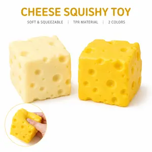 2 pcs Cheese Squishy, Snaps Back Quickly & Non-Sticky Anxiety Relief Toy, Improving Focus, Ideal Sensory Melters for Desk Decor & Stocking Stuffers, Perfect for Office, Home, or School, Cheese Shaped Squishy