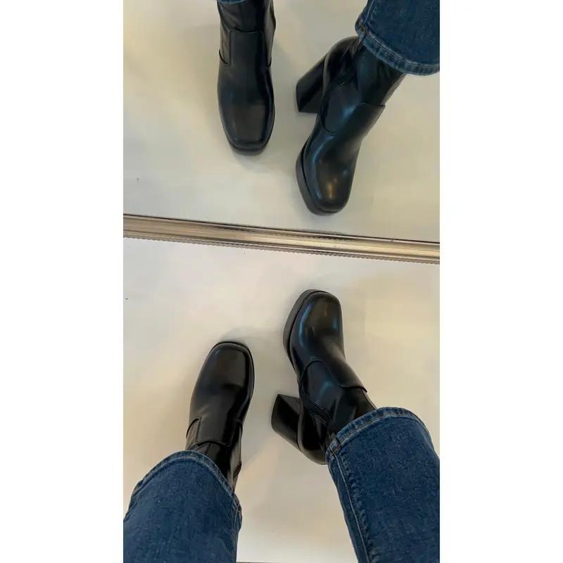Call Me Yours Ankle Chunky Boots - Block Chunky Heel