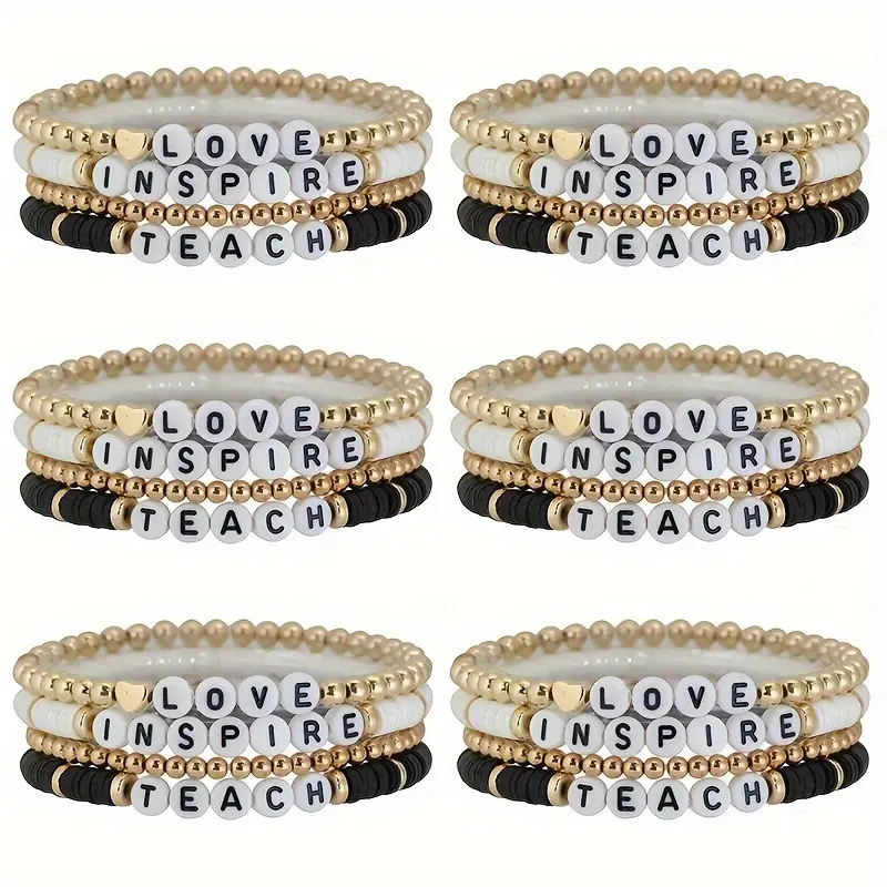 6pcs teacher bracelets stackable bracelets teacher gifts graduation gifts gifts for teachers