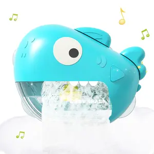 Baby bath toy bath bubble making machine children playing in the water bathroom foam boys and girls children toy shark bubble machine.